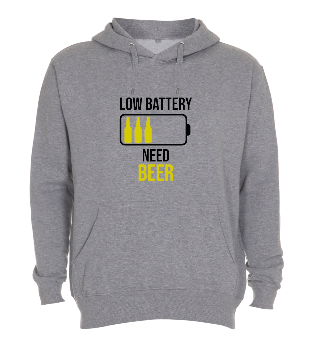 Hoodie - Low battery need beer