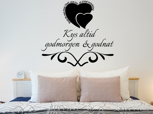 Kys altid godmorgen & godnat (Wallstickers)